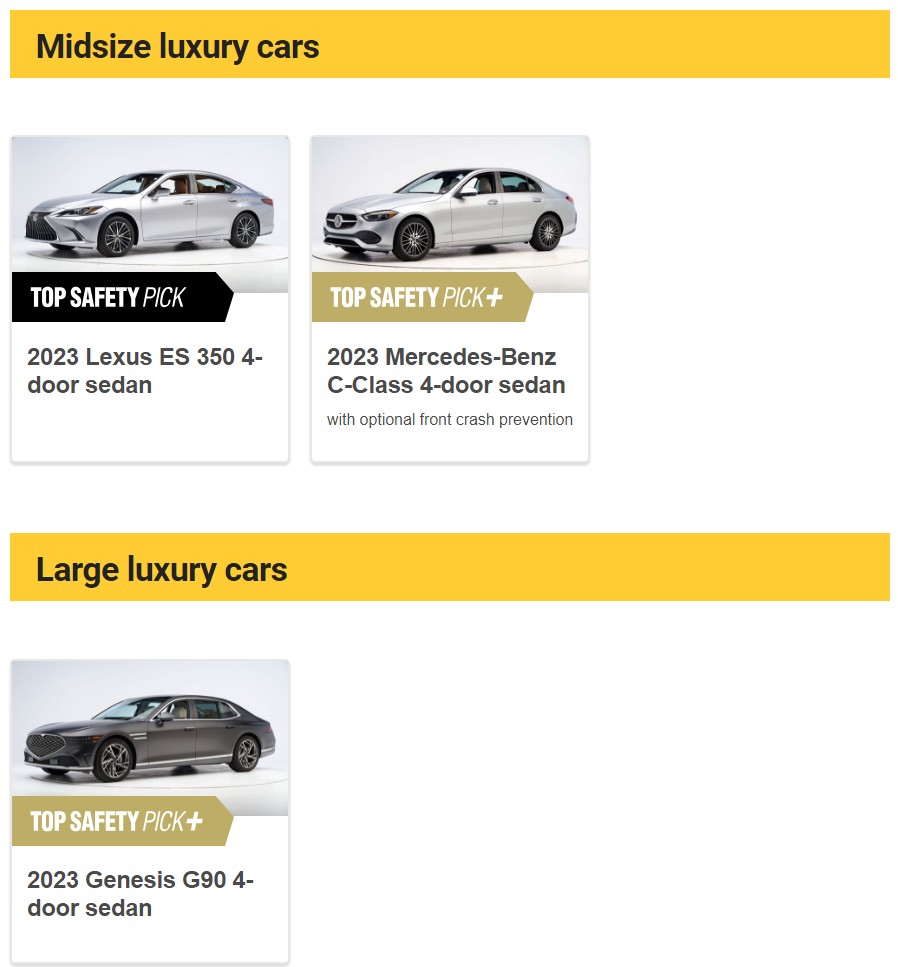 Lux cars(출처 : IIHS)